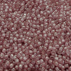 Tschechische Glasperlen, Runde, Perle rosa, 2x2 mm, Loch: 0.7 mm, ca. 7800 Stk. / Beutel