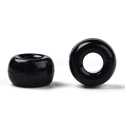 Perles acryliques opaques, rondelle, noir, 7x4mm, Trou: 3mm, environ 4545 pcs/500 g