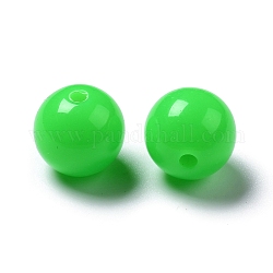 Fluorescent Acrylic Beads, Round, Lime, 10mm, Hole: 2mm, about 850pcs/500g