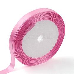 Einseitiges Satinband, Polyesterband, neon rosa , 1 Zoll (25 mm) breit, 25yards / Rolle (22.86 m / Rolle), 5 Rollen / Gruppe, 125yards / Gruppe (114.3m / Gruppe)