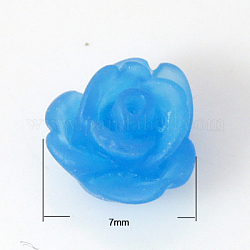 Resin Cabochons, Hair Ornament & Costume Accessory, Flower, Royal Blue, 7x5.5mm