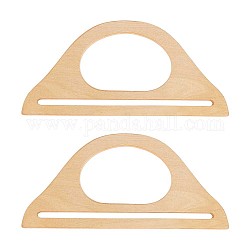 Asas de madera en forma de d, para accesorios de reemplazo de bolsas, burlywood, 11.9x25.1x0.85 cm, diámetro interior: 7.1x11.2 cm y 21.3x0.8 cm