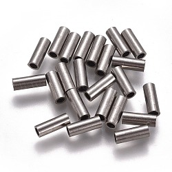 304 perline tubo in acciaio inox, colore acciaio inossidabile, 8x3mm, Foro: 2 mm