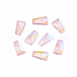 Cabujones de cristal de rhinestone, accesorios de la decoración del arte del clavo, facetados, trapezoide, rosa, 6x3.5x1.5mm