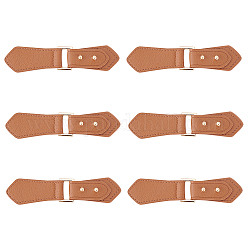 FINGERINSPIRE 6 Pairs Leather Sew-On Toggles Closures Saddle Brown PU Leather Snap Toggle with Pins Metal Leather Clasp Fastener Replacement Snap Toggle for Shoes Coat Jacket Bags DIY Craft