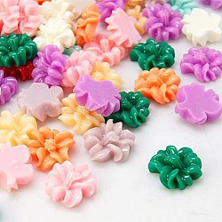 Mixed Resin Flower Cabochons, 14x13x6mm