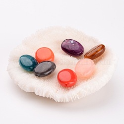 Perles acryliques mixtes de perles ovales, Longueur 19mm,  largeur de 15 mm, épaisseur de 7.5mm, Trou: 2mm