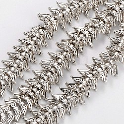 Perline dell'ala della lega di stile tibetano fili,  piombo libero, argento antico, 5x15x3mm, Foro: 2 mm, su 48pc / strand, 8 pollice
