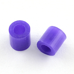 Mini abalorios melty funde abalorios recargas, tubo, color de malva, 3~3.3x2.5~2.6mm, aproximamente 40000 unidades / 500 g