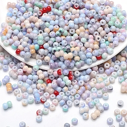 Imitation Jade Glass Beads, Round, Mixed Color, 2.5x2mm, Hole: 1.4mm