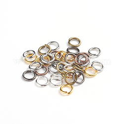 Anelli di ottone salto, anelli di salto aperti, colore misto, 18 gauge, 6x1mm, diametro interno: 4mm, 500g