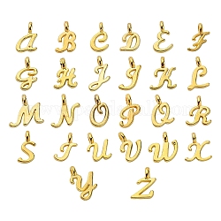 Pendentifs en alliage de style tibétain, lettre a ~ z, or, 9.5~12.5x5~10.5x1.5mm, Trou: 1.8mm, environ 26 pcs / ensemble