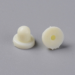 Ohrmuttern aus Kunststoff, Ohrring Rücken, weiß, 6x5 mm, Bohrung: 1.5 mm, ca. 3750 Stk. / 250 g