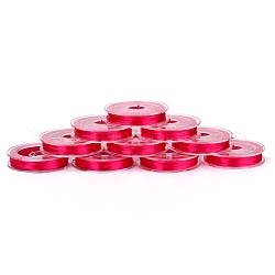Flacher elastischer Stretchfaden mit japanischem Kristall, für Armbänder Edelsteinschmuck Herstellung Perlen Handwerk, tief rosa, 0.38 mm, ca. 10.93 Yard (10m)/Rolle