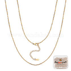 Beebeecraft 12 шт. 2 мм 304 ожерелья из нержавеющей стали, ожерелья из кабельной цепи для мужчин и женщин, золотые, 16.14 дюйм (41 см)
