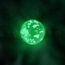 Lueur dans les pendentifs globle en verre lumineux sombres, breloques rondes, vert clair, 21x16mm
