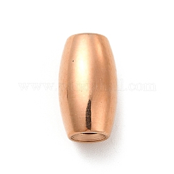 304 Stainless Steel Beads, Rice, Rose Gold, 12.5x7.5mm, Hole: 2.5mm