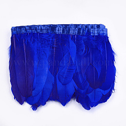Taglio con frange di piume d'oca, accessori costume, tinto, blu, 145~195 mm, circa 2 m / borsa