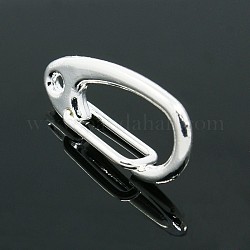 Alloy Key Clasp Finding, Snap Clasps, Silver, 22x11x6mm