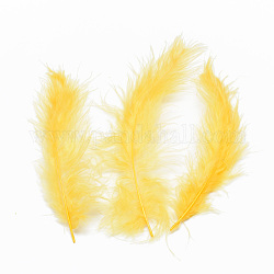 Turkey Feather Costume Accessories, Dyed, Gold, 123~155x35~53x1mm