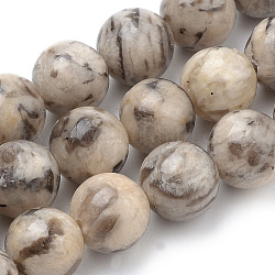 Natürliche Feldspat-Perlenstränge, Runde, 8 mm, Bohrung: 1 mm, ca. 50 Stk. / Strang, 15.7 Zoll