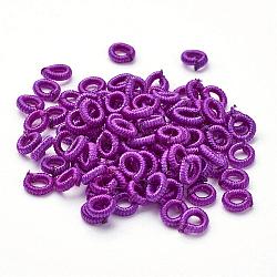 Polyester Weave Beads, Ring, Dark Violet, 6x2mm, Hole: 3mm, about 200pcs/bag