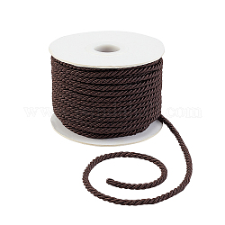 Hilos de nylon pandahall elite, cuerdas de milán / cuerdas retorcidas, coco marrón, 3.0mm, alrededor de 27.34 yarda (25 m) / rollo