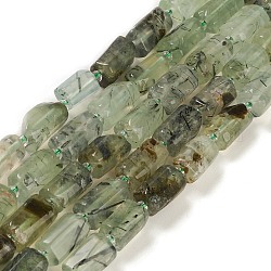 Abalorios naturales prehnita hebras, con abalorios de la semilla, facetados, columna, 5.5~7.5mm, agujero: 0.7 mm, aproximamente 26~33 pcs / cadena, 15.67''~16.46'' (39.8~41.8 cm)