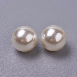 Perle di perle imitazione plastica abs, tondo, perline non forate / Senza Buco, colore conchiglia, 30mm, circa 34pcs/500g