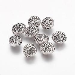 Perles en alliage de style tibétain, Sans cadmium & sans nickel & sans plomb, argent antique, 11x10x6mm, Trou: 1mm