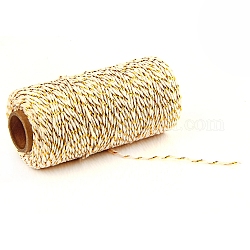マクラメ100本撚り綿編み糸2m  スプールで  ラウンド  トウモロコシの穂の黄色  2mm  約109.36ヤード（100m）/ロール