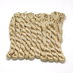 Câblés en polyester tressé, chameau, 1mm, environ 28.43 yards (26m)/paquet, 10 faisceaux / sac