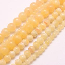 Miele naturale perle di giada fili, tondo, 6mm, Foro: 1 mm, circa 68pcs/filo, 15.75 pollice (40 cm)