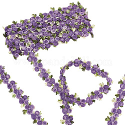 Gorgecraft 5 Yards Blumenbesatzband mit Blumenmuster, DIY-Spitzenapplikation, Nähen, Basteln, Spitzenkantenbesatz für Hochzeitskleider, Verzierung, DIY-Party-Dekoration, Kleidung, lila