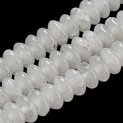 Chapelets de perles de jade blanche naturelle, perles de soucoupe, rondelle, 6.5x3mm, Trou: 1mm, Environ 118~119 pcs/chapelet, 15.35 pouce (39 cm)