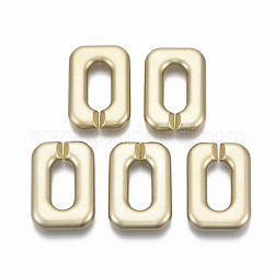 Spray Painted CCB Plastic Linking Rings, Quick Link Connectors, For Jewelry Cross Chains Making, Rectangle, Gold, 34x23x6mm, Inner Diameter: 8x18mm