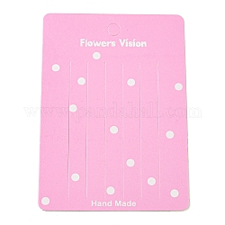 Papier Haarspange Display-Karten, Rechteck mit Tupfenmuster, rosa, 10.5x7.5 cm