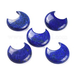 Naturales lapis lazuli cabochons, luna, teñido, 35x31x7.5mm