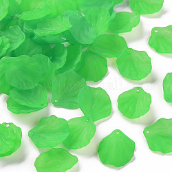 Transparent gefrostetem Acryl-Anhänger, petaline, lime green, 19.5x16.5x4 mm, Bohrung: 1.5 mm