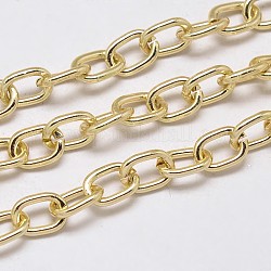 Aluminium Cable Chains, Unwelded, Oval, Lead Free & Nickel Free, Golden, 8.5x6x1.4mm