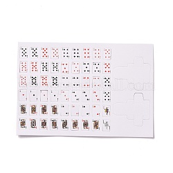 Mini tisonniers en papier, cartes à jouer miniatures, jouets pour enfants, blanc, 182x125x0.6mm