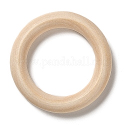 Anelli di collegamento in legno grezzo, anelli di legno macramè, tondo, Burlywood, 50x8mm, diametro interno: 34mm