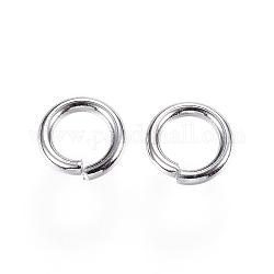 304 anelli di salto in acciaio inox, anelli di salto aperti, colore acciaio inossidabile, 8x1.5mm, diametro interno: 5mm