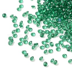 Cabochons zirconi, sfaccettato diamante, verde, 1.2x1mm
