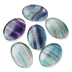 Oval Natural Fluorite Worry Stone, Anxiety Healing Thumb Stone, 35x25x5.5~6mm