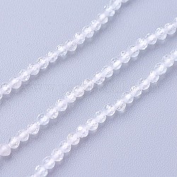 Brins de perles de topaze blanche naturelle, facette, ronde, 2~2.5mm, Trou: 0.5mm, Environ 180~200 pcs/chapelet, 14.5~16.1 pouce (37~41 cm)
