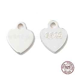 925 удлинитель цепочки из стерлингового серебра, цепи вкладки, сердце подвески, со штампом s925, серебряные, 6x4.8x0.5 мм, отверстие : 0.9 мм, Около 112 шт / 10 г