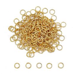 Anelli spezzati in ottone, anelli di salto a doppio anello, nichel libero, oro, 5x1.2mm, circa  3.8mm diametro interno
