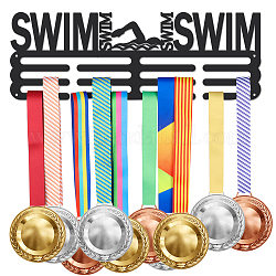Железная вешалка для медалей, 2-строчный, с винтами, плавать, спортивный, 150x400 мм