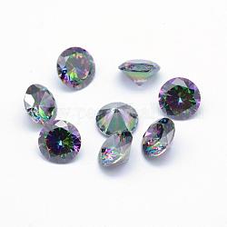 Cabochons en zircone cubique à dos pointu, Grade a, facette, diamant, colorées, 8x4.6mm